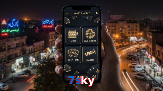 Main screen of 7Sky app page for PK players