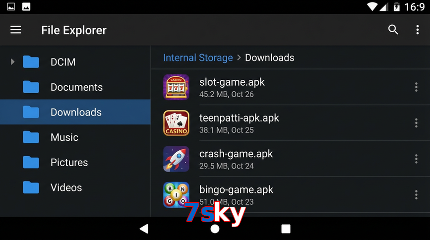 Main screen of 7Sky gameapk page for PK players