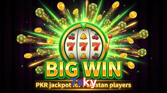 Big win animation on 7Sky slot game