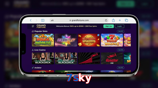 Main screen of 7Sky ios page for PK players
